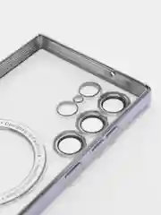 Серебряный чехол-накладка c защитой камеры для Samsung S23 Ultra MagSafe, магнит
