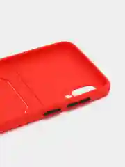 Красный чехол для Samsung Galaxy A02 (Самсунг Галакси А02), с карманом для карт