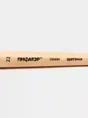 Кисточка (кисть) для рисования, ЩЕТИНА, плоская № 22 деревянная лакированная ручка, 200880