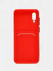 Красный чехол для Samsung Galaxy A02 (Самсунг Галакси А02), с карманом для карт
