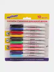 Маркеры стираемые для белой доски НАБОР 10 ЦВЕТОВ, ЮНЛАНДИЯ COLORWAY, 3 мм, 152100