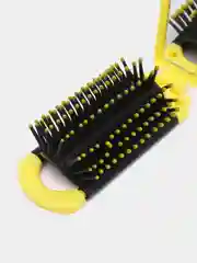 Желтый расчёска массажная, складная, с зеркалом, 4 х 10 см