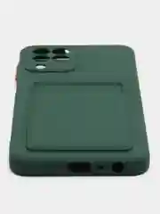 Зеленый силиконовый чехол для Samsung Galaxy M33 (Самсунг Галакси М33), с карманом для карт