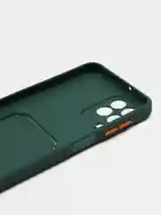 Зеленый силиконовый чехол для Samsung Galaxy M33 (Самсунг Галакси М33), с карманом для карт