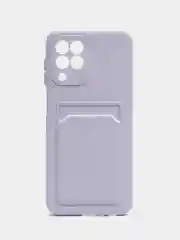 Сиреневый силиконовый чехол для Samsung Galaxy M33 (Самсунг Галакси М33), с карманом для карт