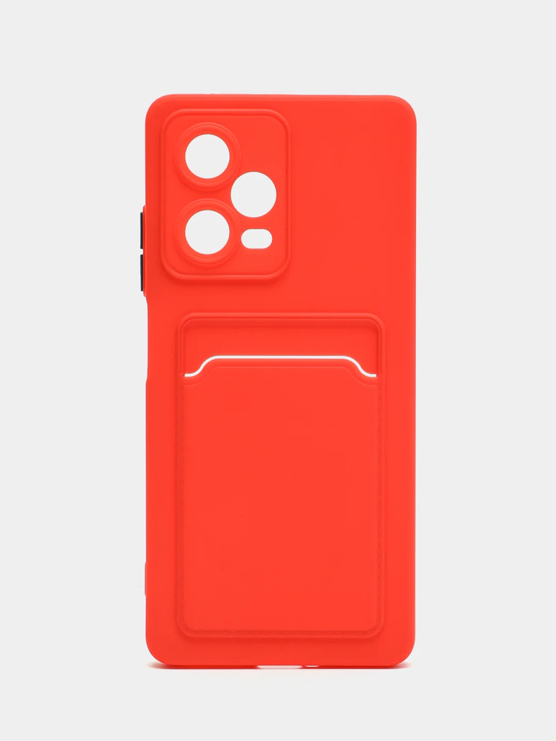 Красный силиконовый чехол для Xiaomi Redmi Note 12 Pro 5G, с карманом для карт, прозрачный
