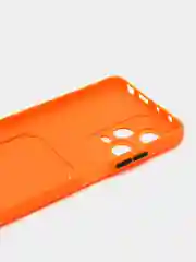 Оранжевый силиконовый чехол для Xiaomi Redmi Note 12 Pro 5G, с карманом для карт, прозрачный