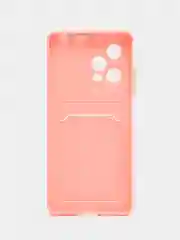 Розовый силиконовый чехол для Xiaomi Redmi Note 12 Pro 5G, с карманом для карт, прозрачный