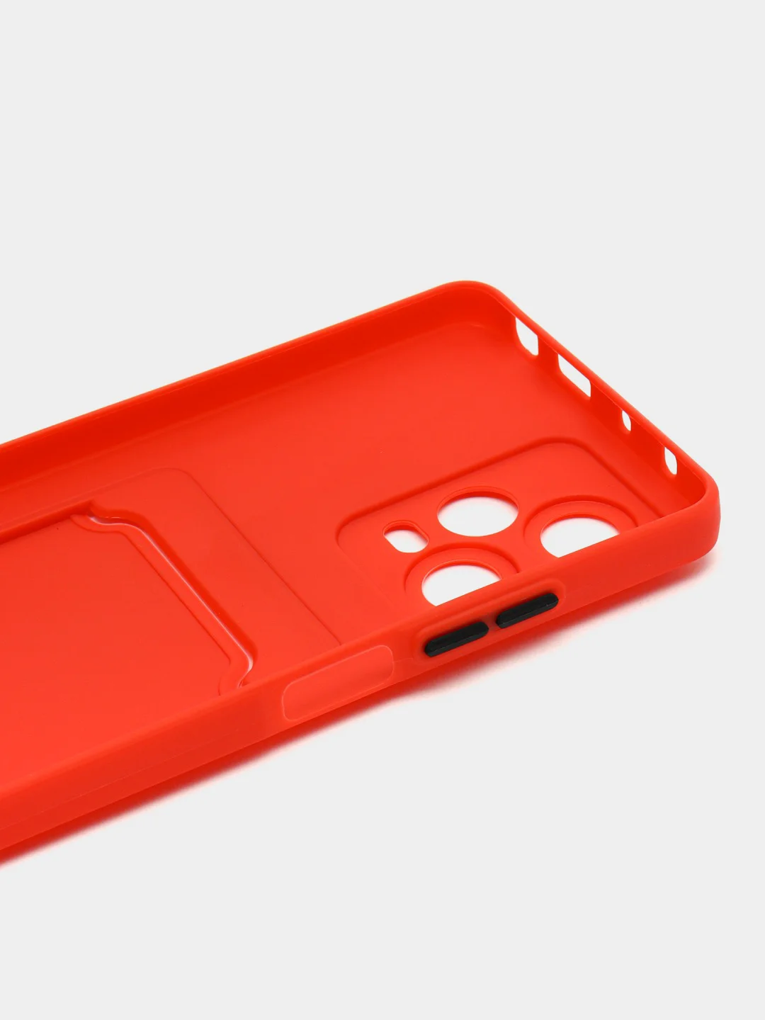 Красный силиконовый чехол для Xiaomi Redmi Note 12 Pro 5G, с карманом для карт, прозрачный