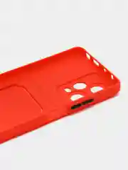 Красный силиконовый чехол для Xiaomi Redmi Note 12 Pro 5G, с карманом для карт, прозрачный