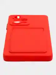 Красный силиконовый чехол для Xiaomi Redmi Note 12 Pro 5G, с карманом для карт, прозрачный