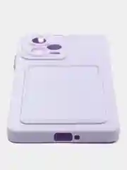 Синий меланж силиконовый чехол для Xiaomi Redmi Note 12 Pro 5G, с карманом для карт, прозрачный