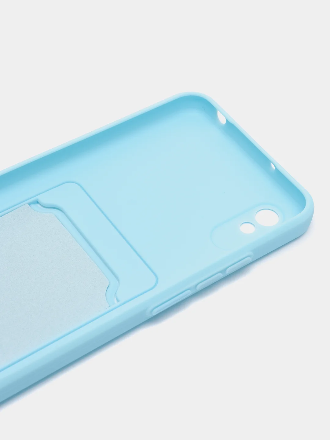 Бежевый чехол для Xiaomi Redmi 9A, Сяоми Редми 9А, силиконовый, с карманом для карты