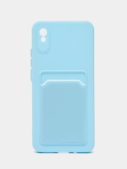 Чехол для Xiaomi Redmi 9A, Сяоми Редми 9А, силиконовый, с карманом для карты