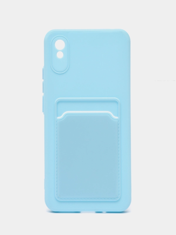 Чехол для Xiaomi Redmi 9A, Сяоми Редми 9А, силиконовый, с карманом для карты