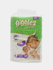 Подгузники детские, турецкие, GIGGLES PREMIUM ECO, от 2-30 кг, памперсы детские