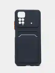 Темно-синий чехол для Redmi Note 11 4G 2022  / NOTE 11S с карманом для  пластиковой карточки