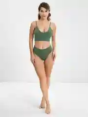 Зеленый комплект белья, женский