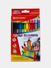 Карандаши цветные утолщенные BRAUBERG, 12 цв., трехгранные, карт. упак., 180836