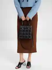 Черный сумка мессенджер на плечо