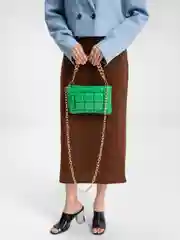 Лайм рельефная сумка кроссбоди с цепью