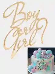 Топпер #Т36 "Boy or Girl?", из зеркального акрила, на гендерный торт, девочка или мальчик