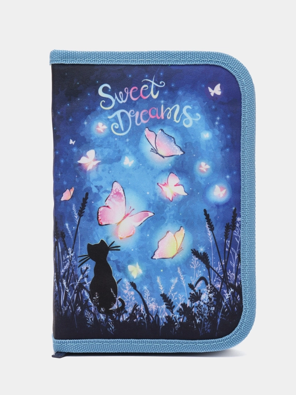 Пенал BRAUBERG с наполнением, 1 отделение, 1 отк планка,24 предмета,21х14 см, Sweet dreams
