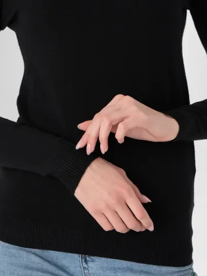 Черный водолазка женская теплая, кашемировая, 2 цвета
