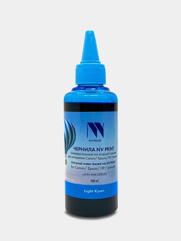 Чернила NV PRINT на водной основе, для Сanon/Epson/НР/Lexmark, 100 мл, Light Cyan