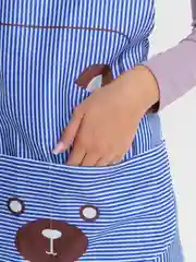 Синий фартук кухонный влагостойкий с карманом