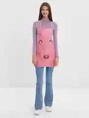 Красный фартук кухонный влагостойкий с карманом