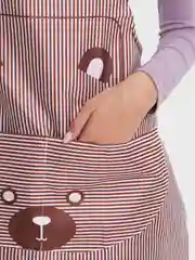 Коричневый фартук кухонный влагостойкий с карманом