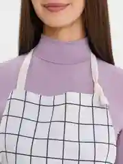 Белый фартук для кухни, в клетку, фартук кухонный