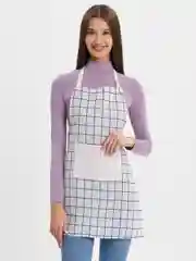 Белый фартук для кухни, в клетку, фартук кухонный