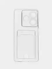 Марсала чехол противоударный Tecno Spark 10 Pro, Спарк 10 Про, прозрачный, с карманом для карты