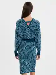 Морской костюм женский, с юбкой, трикотажный, оверсайз