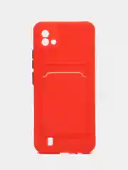Красный чехол Realme C20, Realme C11 2021  карман для пластиковой карточки