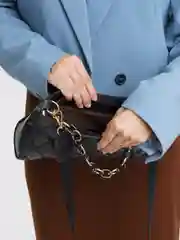 Черный модная женская сумка с мини косметичкой