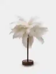 Белый лампа декоративная с перьями, LED