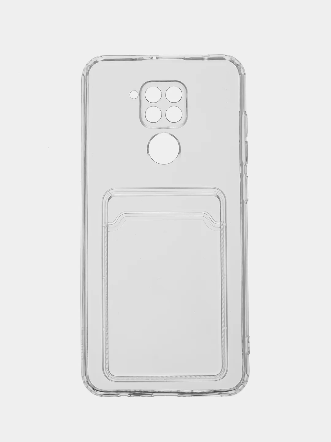 Ударопрочный прозрачный чехол с карманом на Xiaomi Redmi Note 8 Pro, 9, Redmi 10X 4G