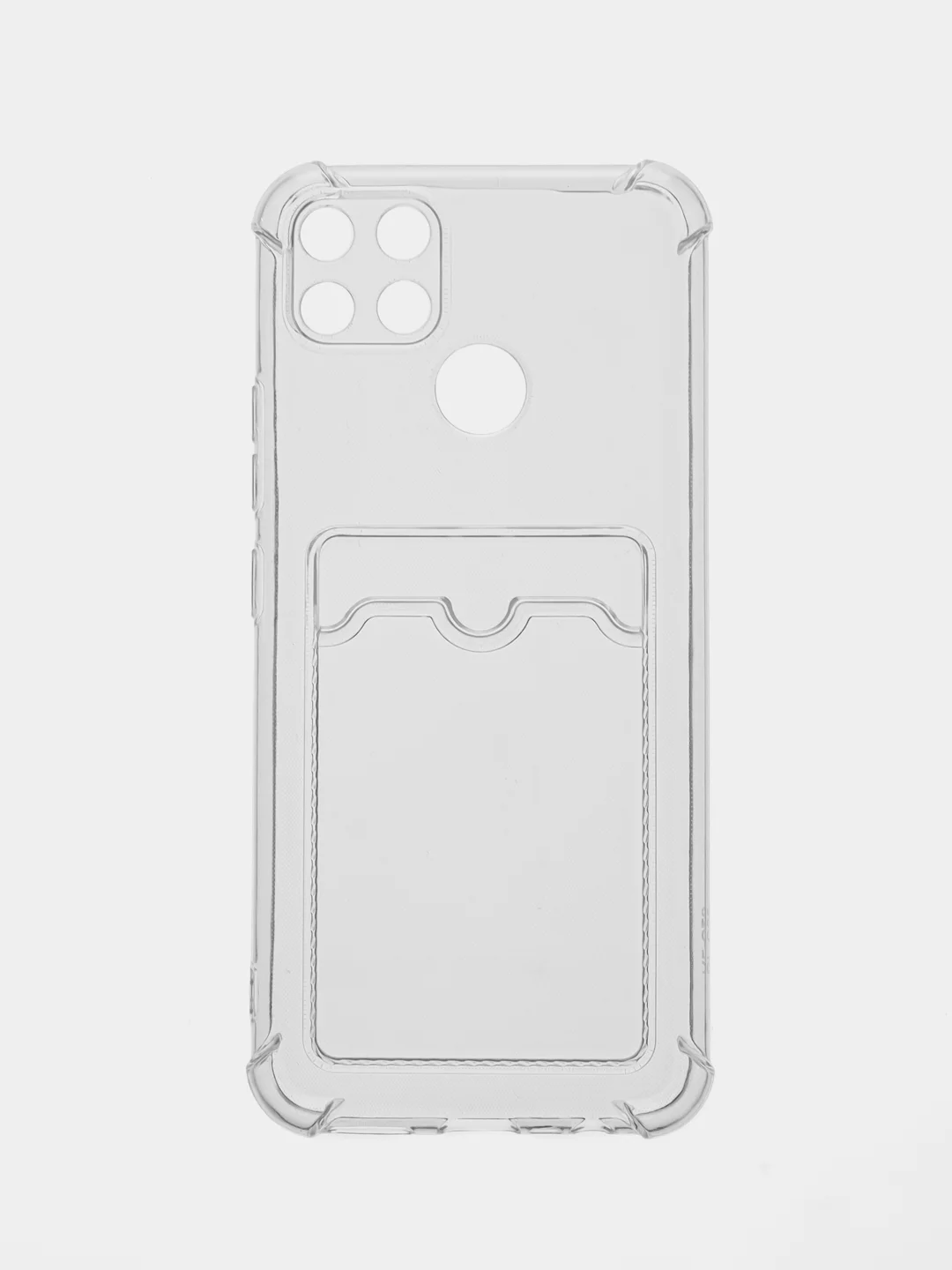 Белый чехол для Realme C25, С30, С31, С11, С21, с визитницей, антишок углами