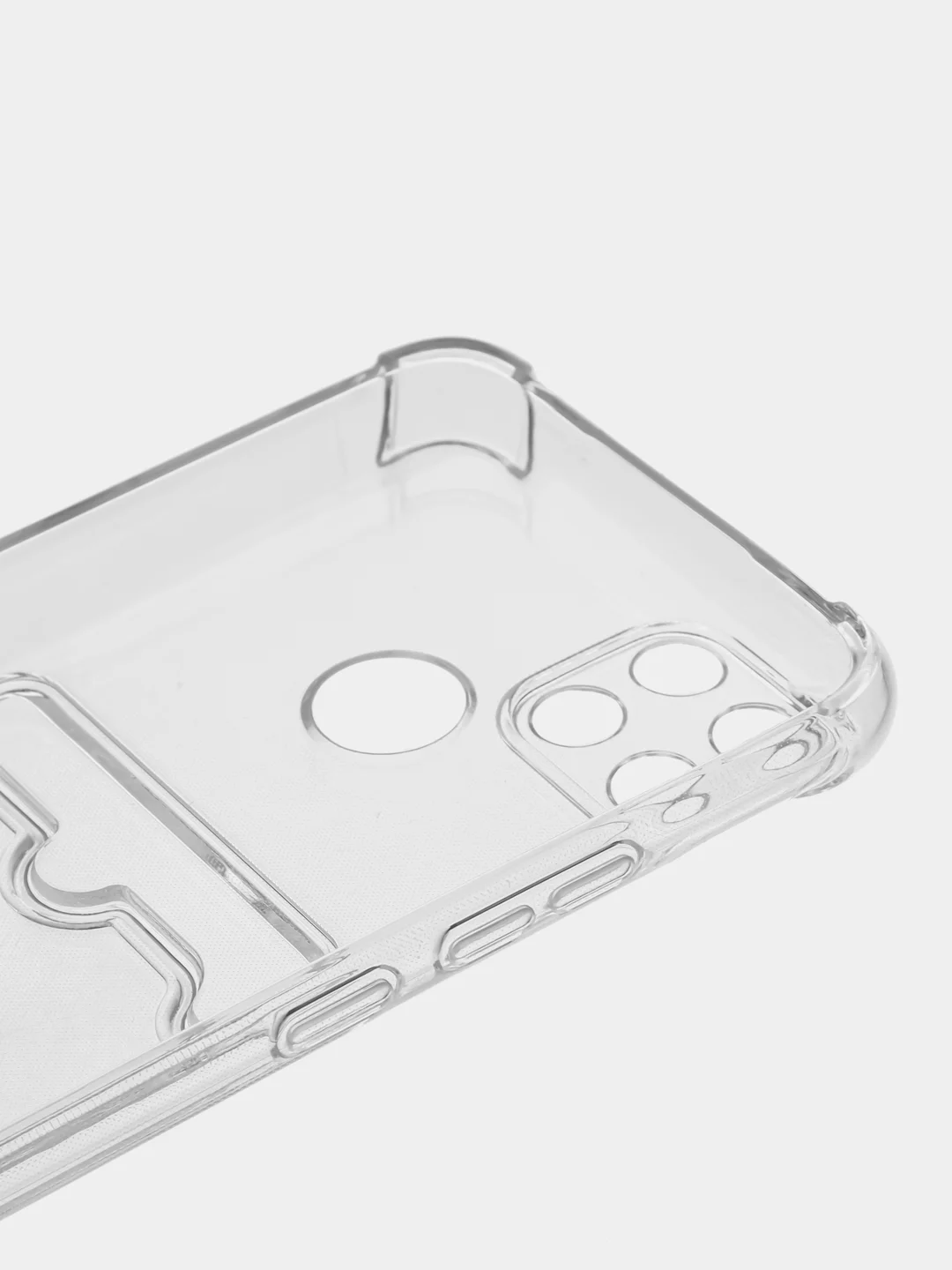 Белый чехол для Realme C25, С30, С31, С11, С21, с визитницей, антишок углами