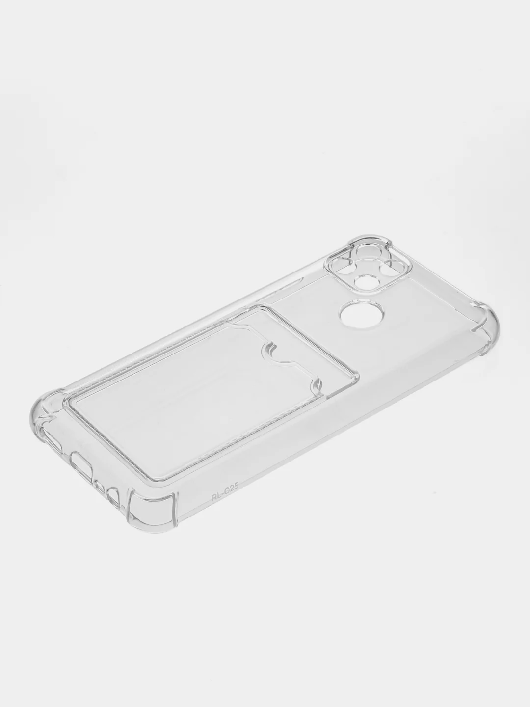 Белый чехол для Realme C25, С30, С31, С11, С21, с визитницей, антишок углами