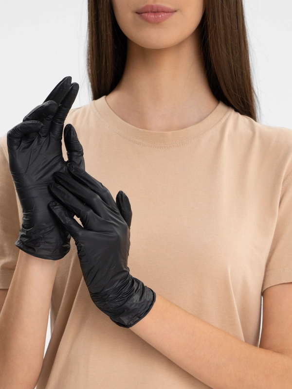 Перчатки  нитриловые , 100 штук, черные, XS, M, S