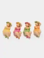 Разноцветный фигурка "Девушка", 4 цвета