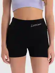 Черный велосипедки короткие, бесшовные, в рубчик, домашние шорты