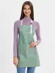 Зеленый фартук кухонный, влагостойкий, с полотенцем для рук