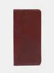 Коричневый чехол-книжка для Realme C35 4G, кожаный PU