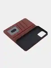 Коричневый чехол-книжка для Realme C35 4G, кожаный PU