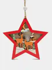 Елочное деревянное украшение, с подсветкой